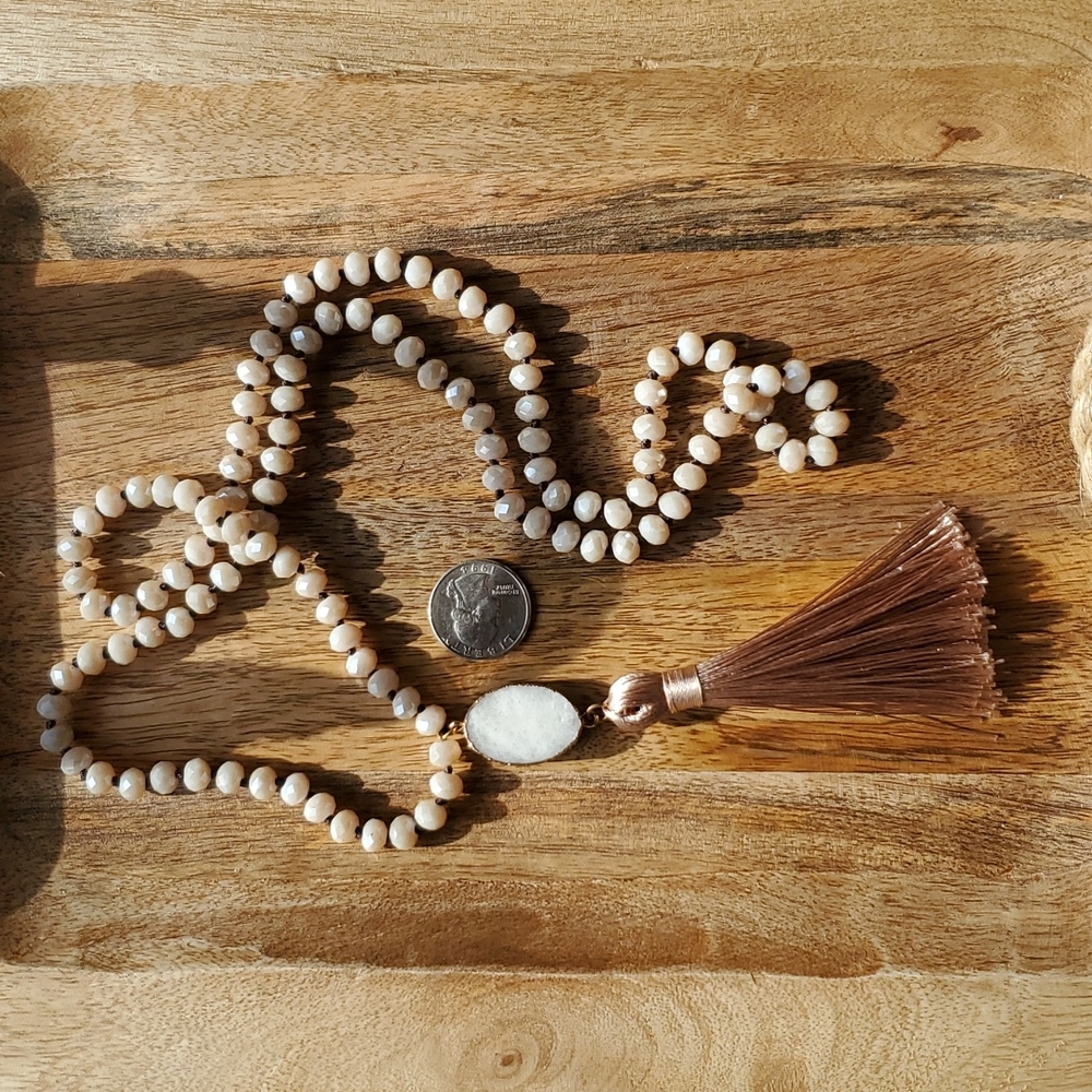 Anthropologie Spring Forward Druzy Quartz Necklace